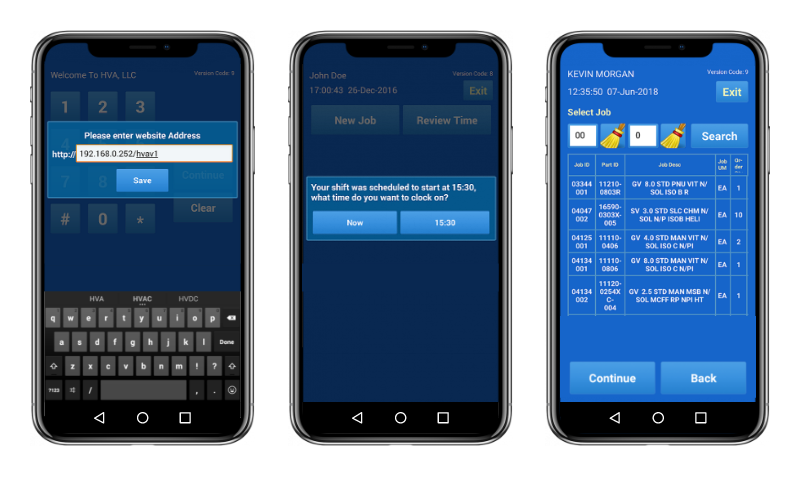 HVA Custom Time Clock System