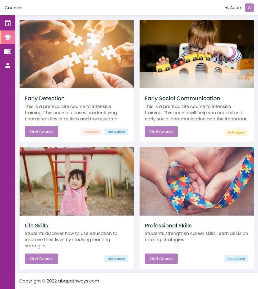 Pathways Parent Training Program - Courses