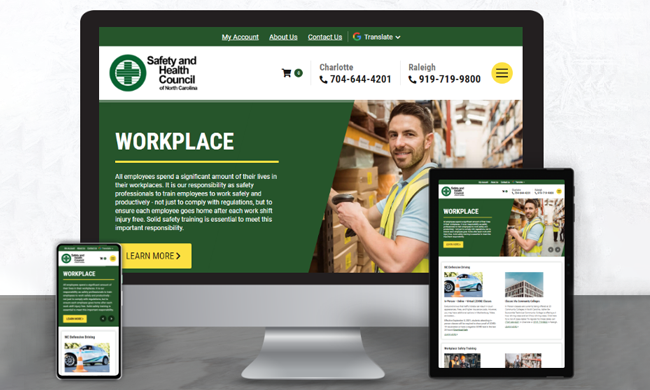 The Safety and Health Council of North Carolina Responsive Website Design