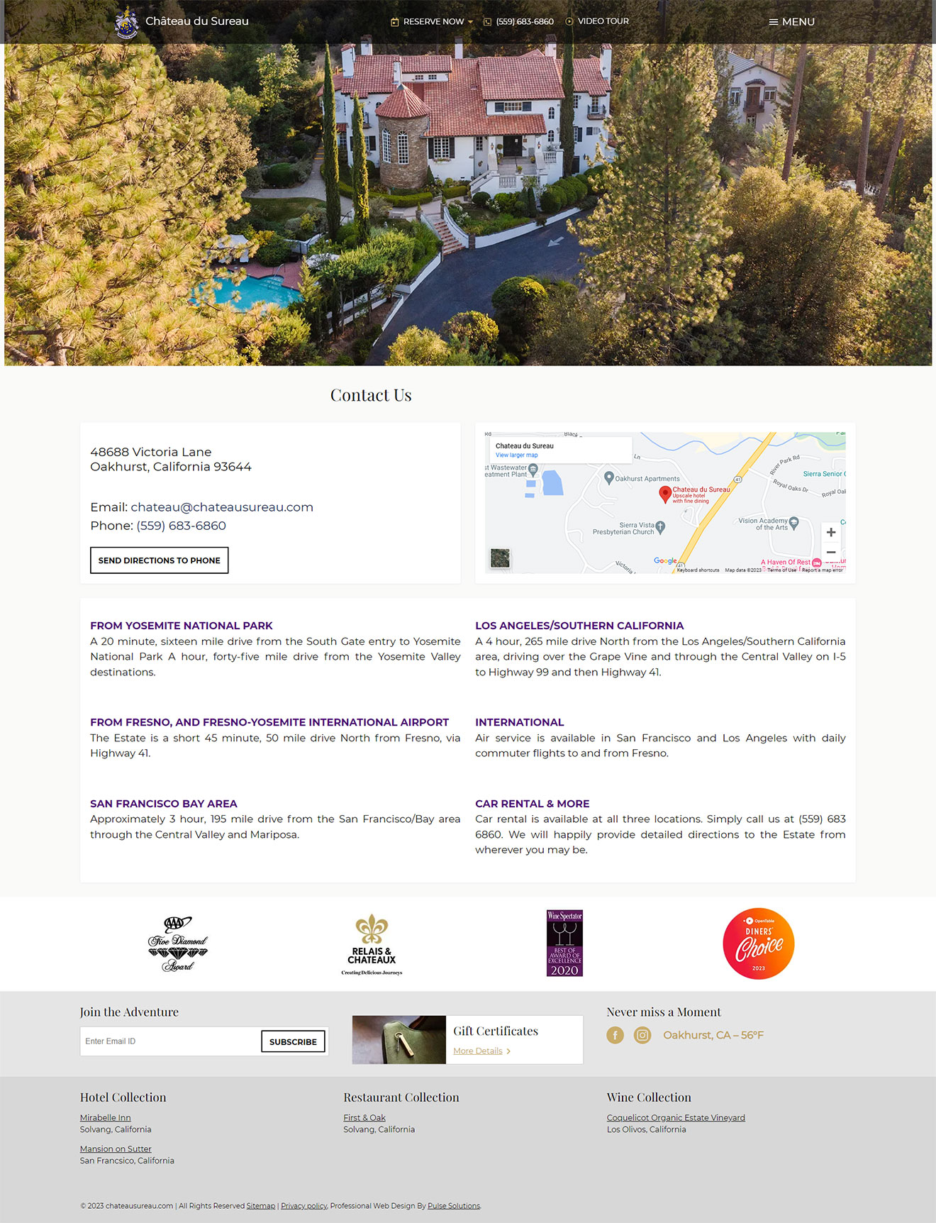 Château du Sureau contact page